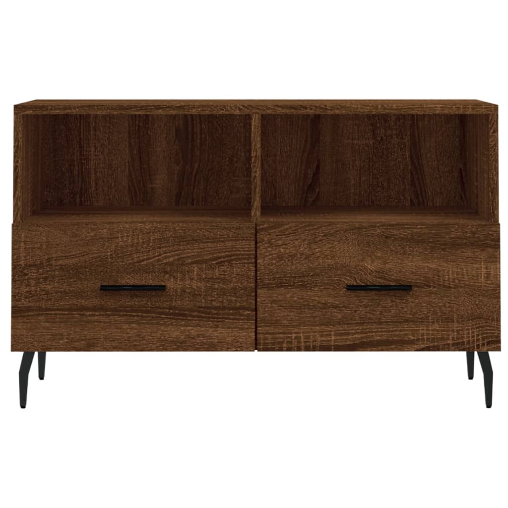 Tv-meubel 80x36x50 cm bewerkt hout bruin eikenkleur