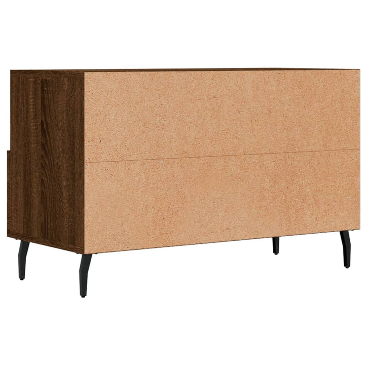 Tv-meubel 80x36x50 cm bewerkt hout bruin eikenkleur