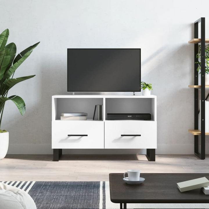 Tv-meubel 80x36x50 cm bewerkt hout wit