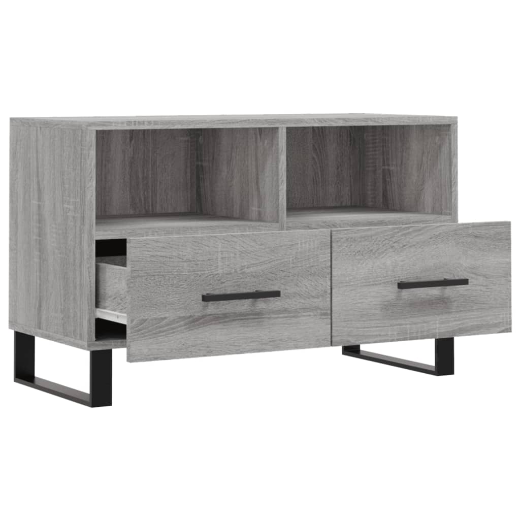 Tv-meubel 80x36x50 cm bewerkt hout grijs sonoma eikenkleurig