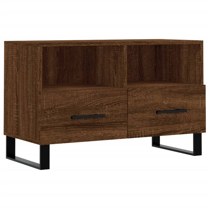 Tv-meubel 80x36x50 cm bewerkt hout bruin eikenkleur