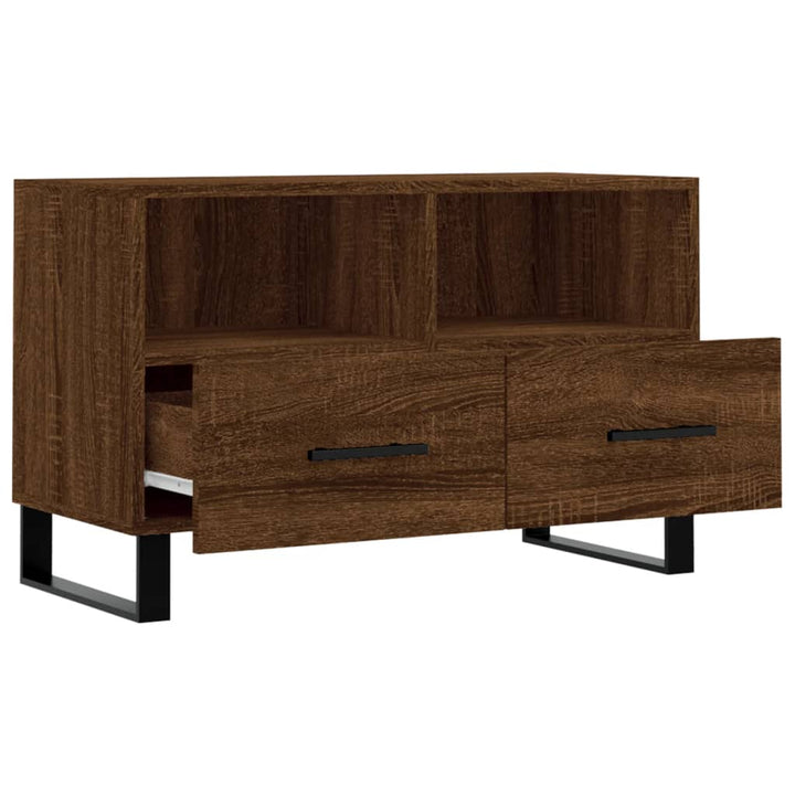 Tv-meubel 80x36x50 cm bewerkt hout bruin eikenkleur