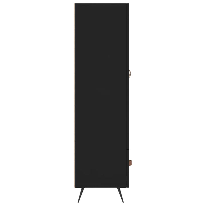 Hoge kast 69,5x31x115 cm bewerkt hout zwart