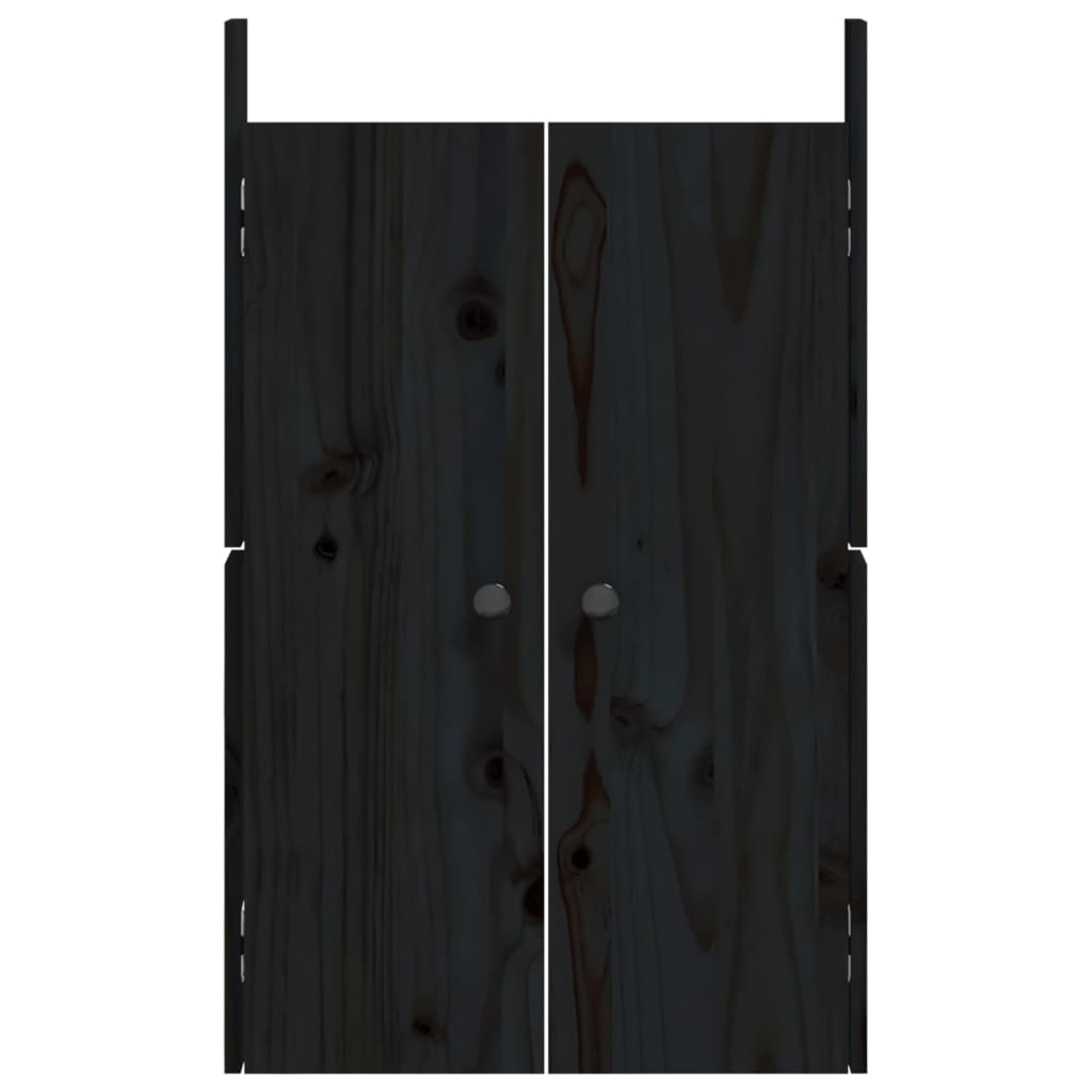Kastdeurtjes voor buitenkeuken 50x9x82 cm grenenhout zwart
