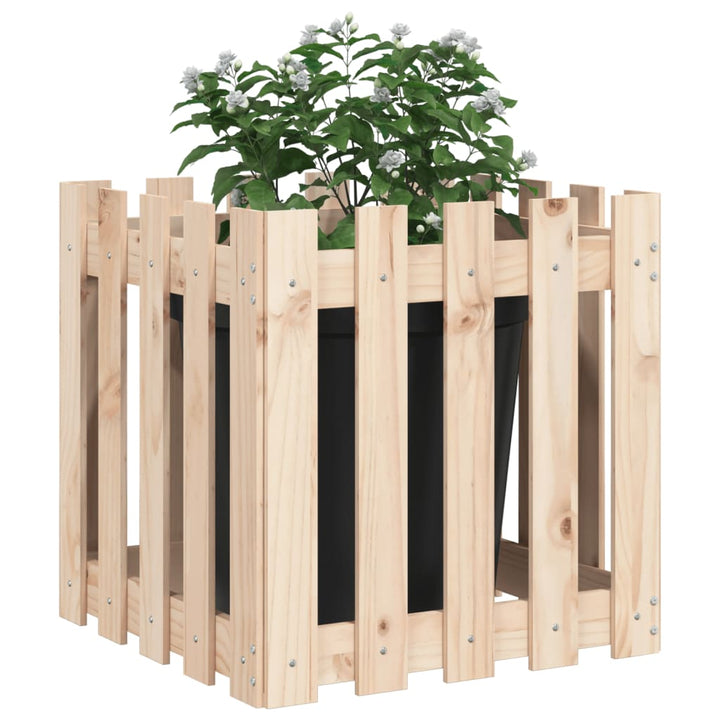 Plantenbak met hekontwerp 50x50x50 cm massief grenenhout