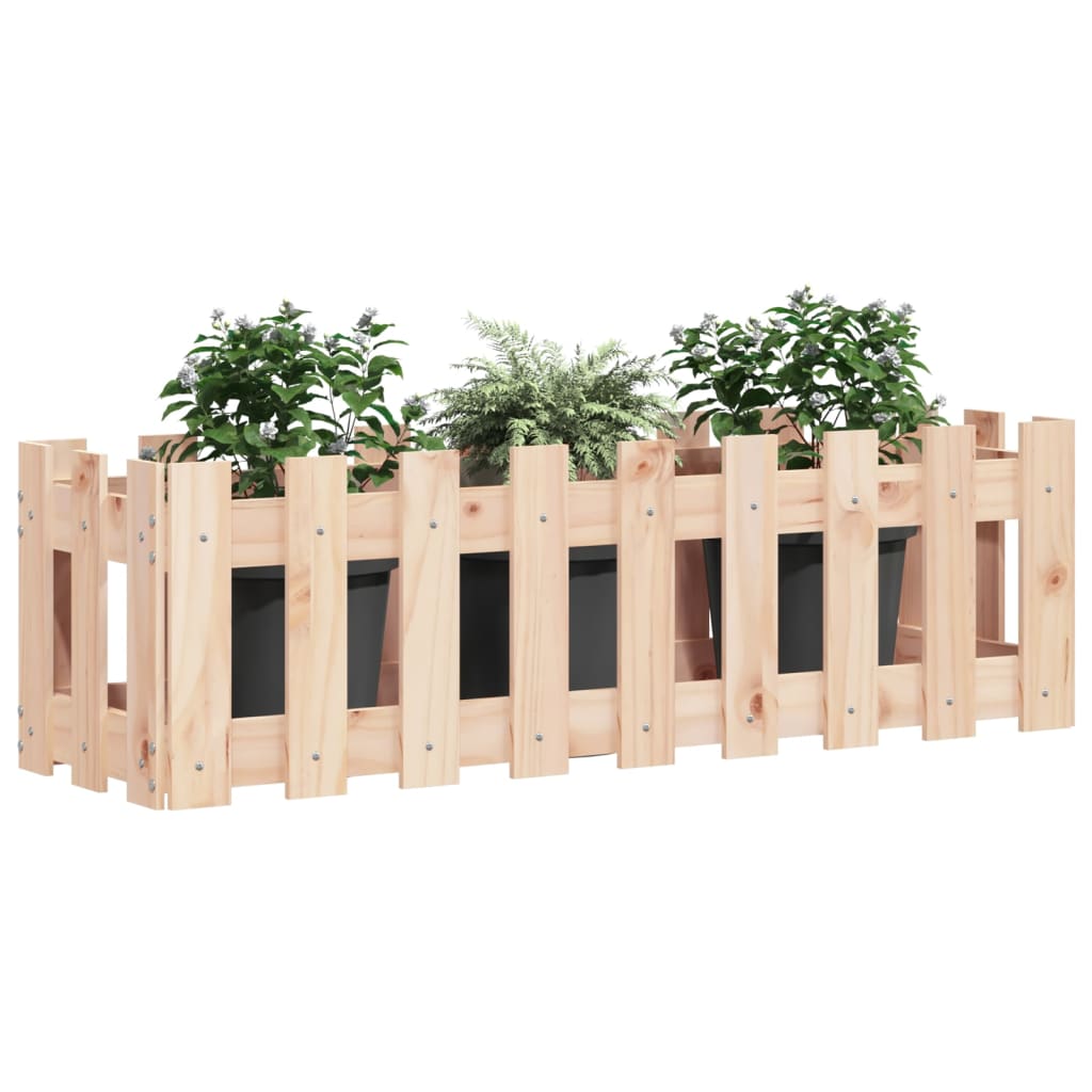 Plantenbak bedacht met hekontwerp 100x30x30 cm groenhout