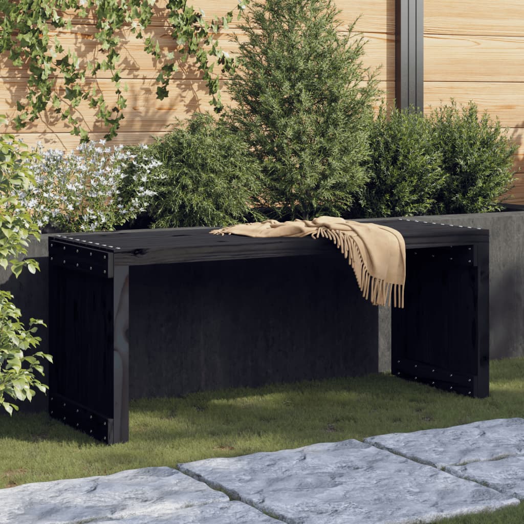 Tuinbankje verlengbaar 212,5x40,5x45 cm grenenhout zwart
