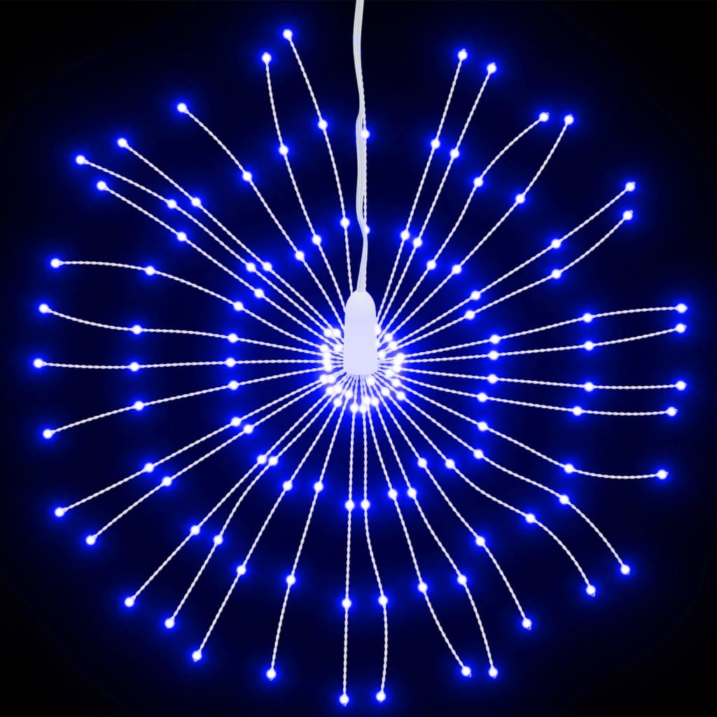 Kerstverlichting vuurwerk 140 blauwe LED's 17 cm