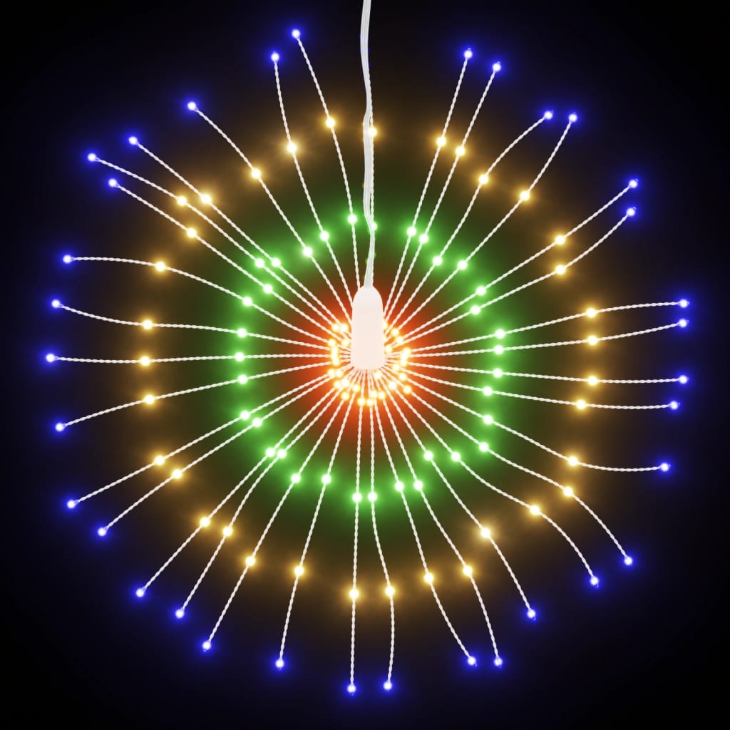 Kerstverlichting vuurwerk 4 st 140 meerkleurige LED's 17 cm