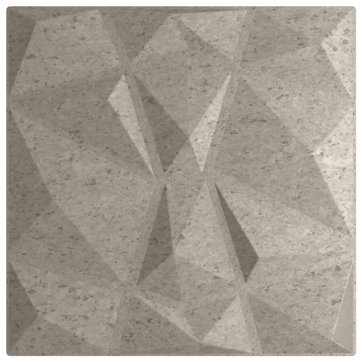 Wandpanelen 24 st diamantpatroon 6 m² 50x50 cm EPS betongrijs