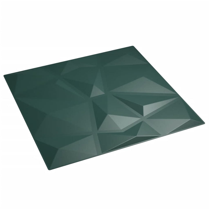 Wandpanelen 48 st diamantpatroon 12 m² 50x50 cm EPS groen