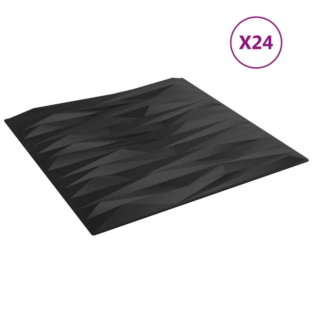 Wandpanelen 24 st 50x50 cm EPS 6 m² steenpatroon zwart