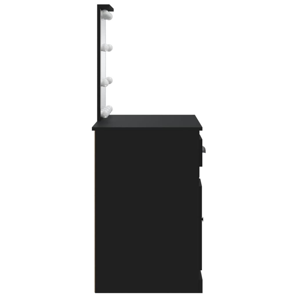 Kaptafel met LED-verlichting 90x42x132,5 cm zwart