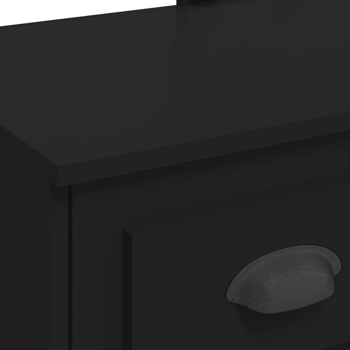 Kaptafel met LED-verlichting 90x42x132,5 cm zwart
