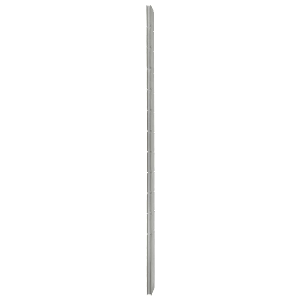 Schuttingpalen 10 st 280 cm gegalvaniseerd staal zilverkleurig