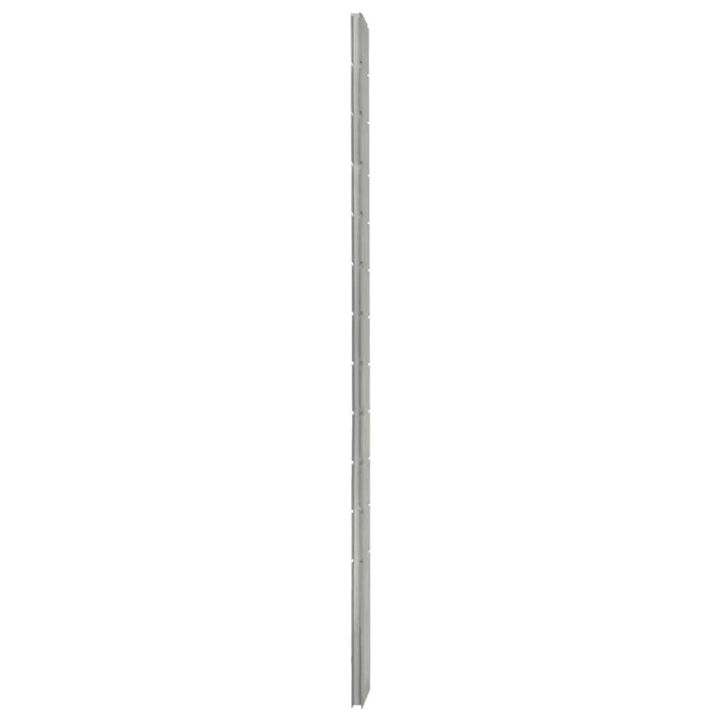 Schuttingpalen 30 st 280 cm gegalvaniseerd staal zilverkleurig