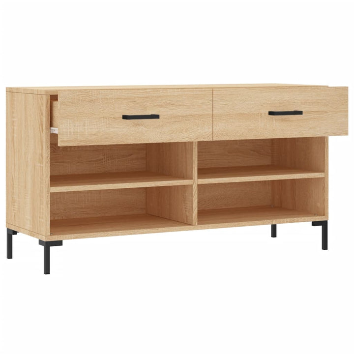 Schoenenbank 102x35x55 cm bewerkt hout sonoma eikenkleurig