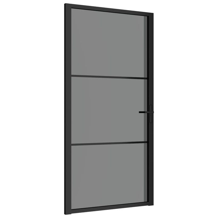 Binnendeur 102,5x201,5 cm ESG-glas en aluminium zwart