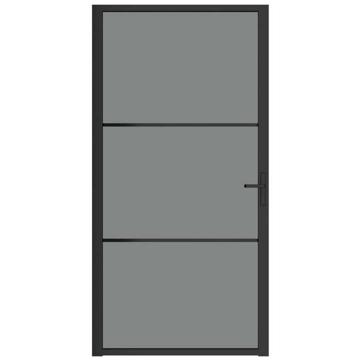 Binnendeur 102,5x201,5 cm ESG-glas en aluminium zwart
