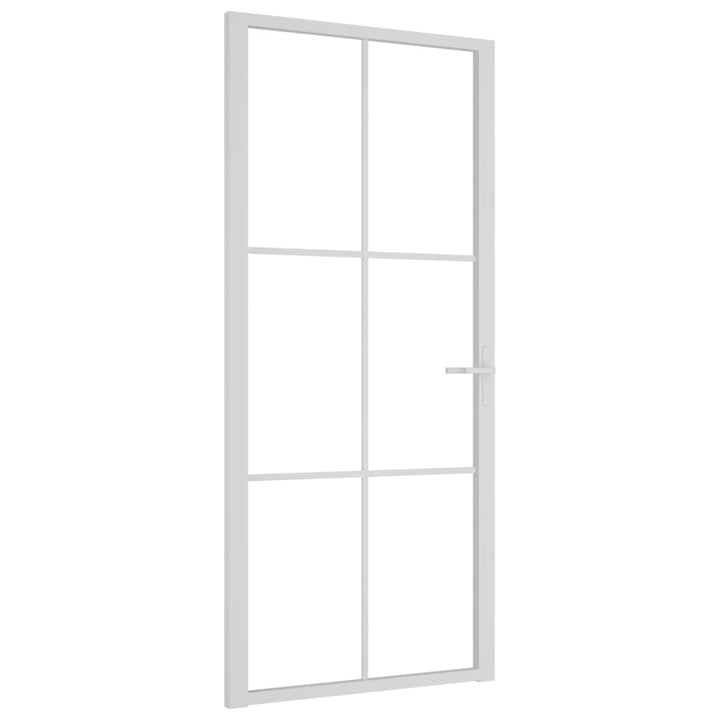 Binnendeur 93x201,5 cm ESG-glas en aluminium wit