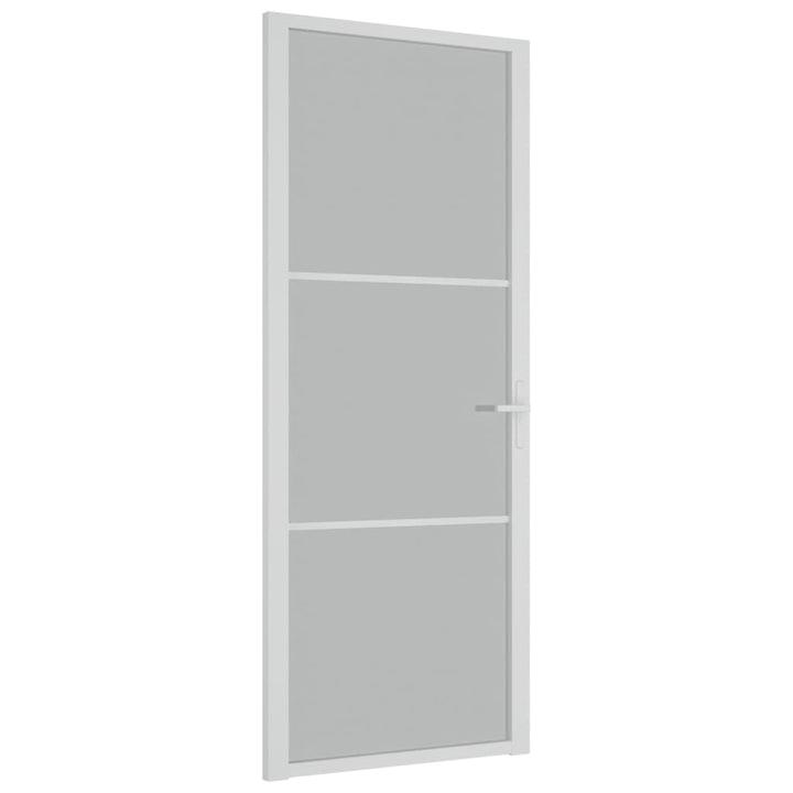 Binnendeur 83x201,5 cm matglas en aluminium wit