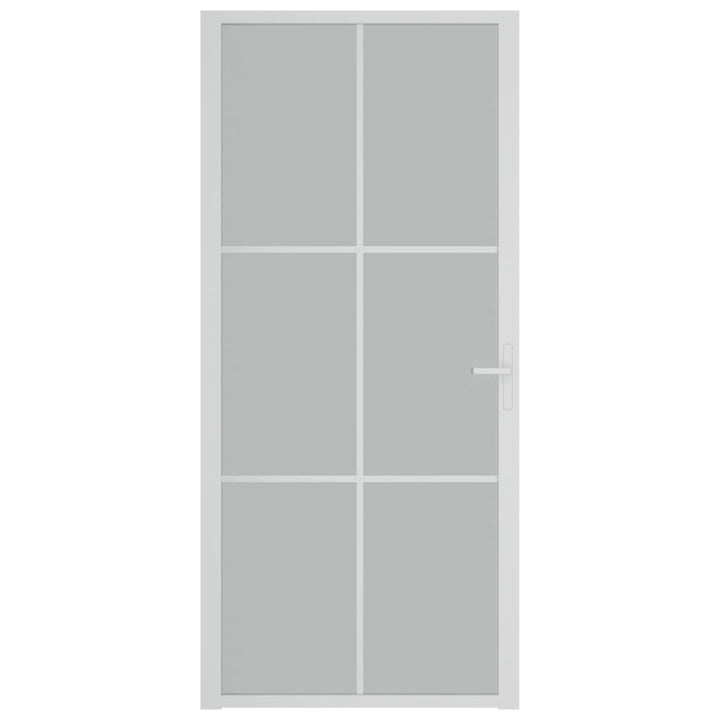 Binnendeur 93x201,5 cm matglas en aluminium wit