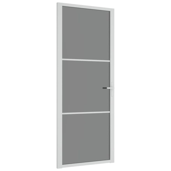 Binnendeur 83x201,5 cm ESG-glas en aluminium wit