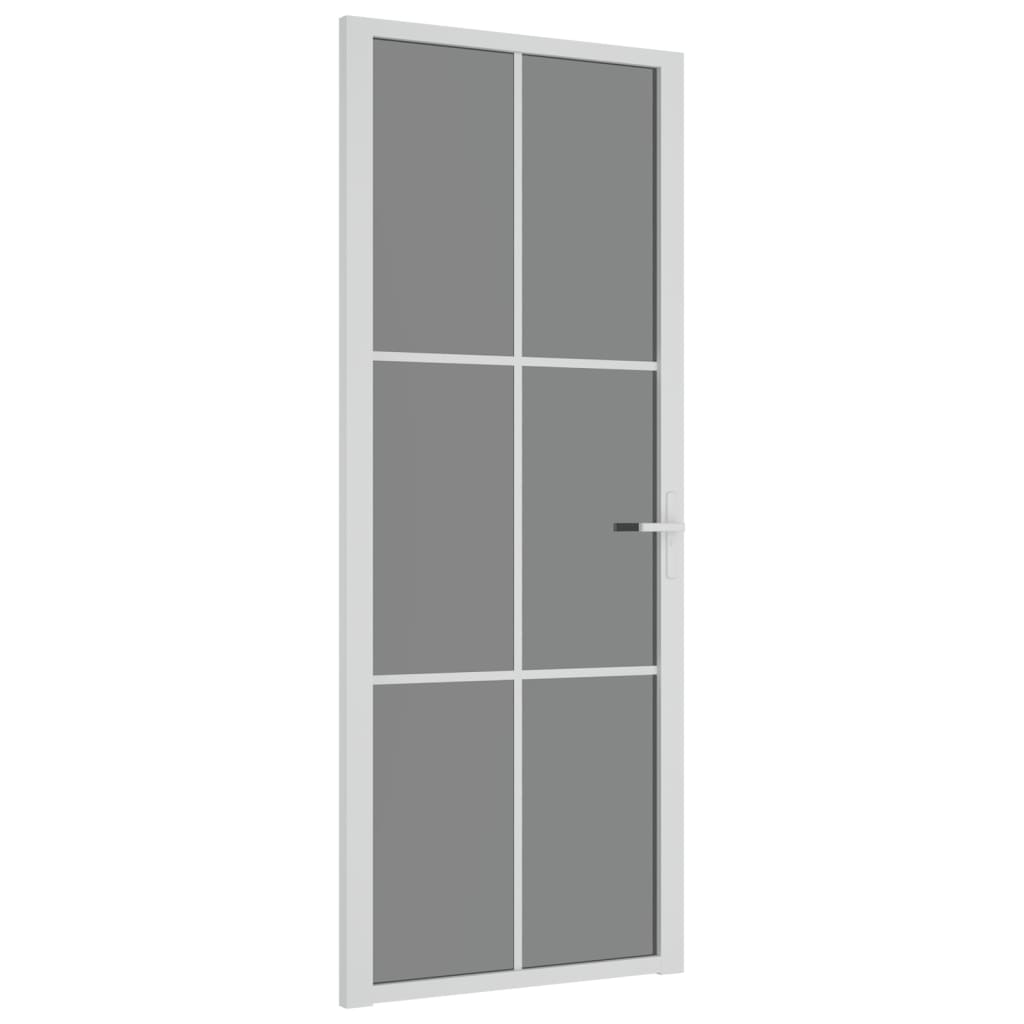 Binnendeur 83x201,5 cm ESG-glas en aluminium wit
