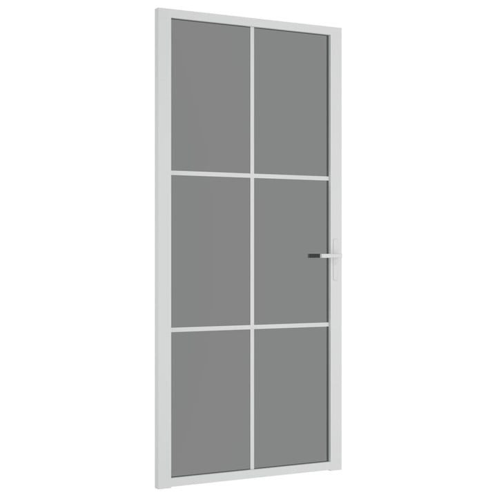 Binnendeur 93x201,5 cm ESG-glas en aluminium wit