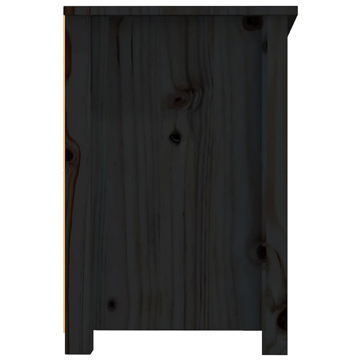 Tv-meubel 114x35x52 cm massief grenenhout zwart