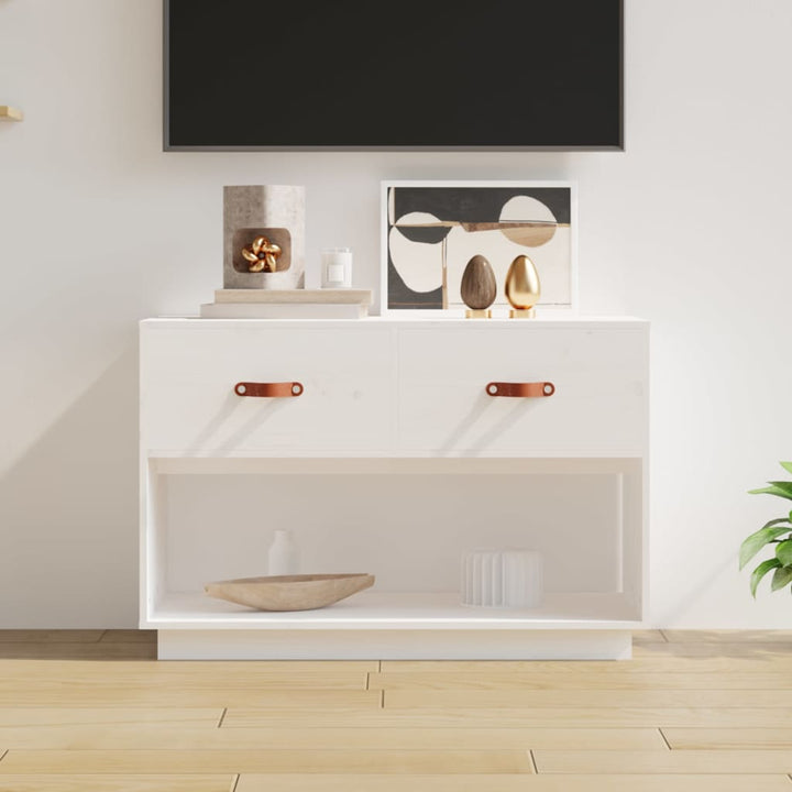 Tv-meubel 90x40x60 cm massief grenenhout wit