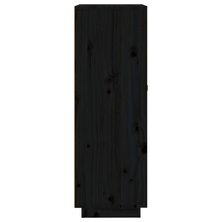 Wijnkast 45x34x100 cm massief grenenhout zwart