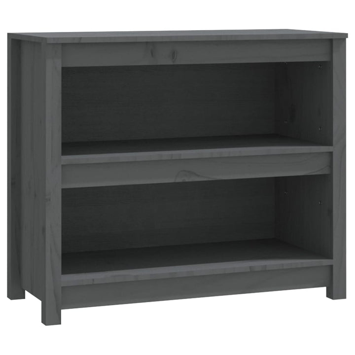 Boekenkast 80x35x68 cm massief grenenhout grijs