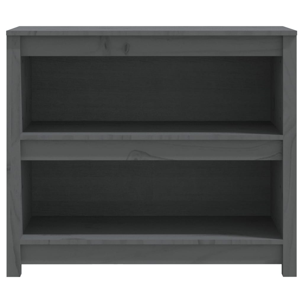 Boekenkast 80x35x68 cm massief grenenhout grijs