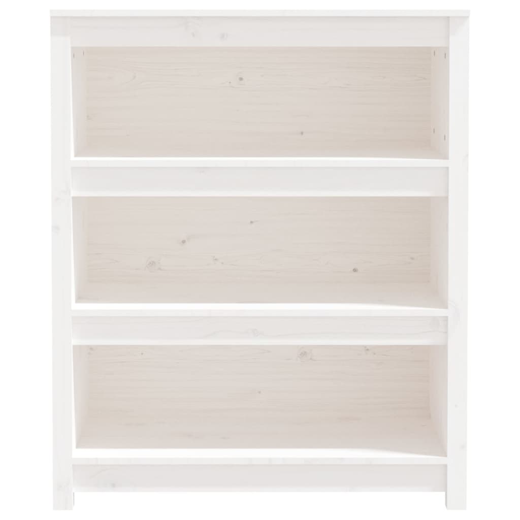 Boekenkast 80x35x97 cm massief groenhout wit