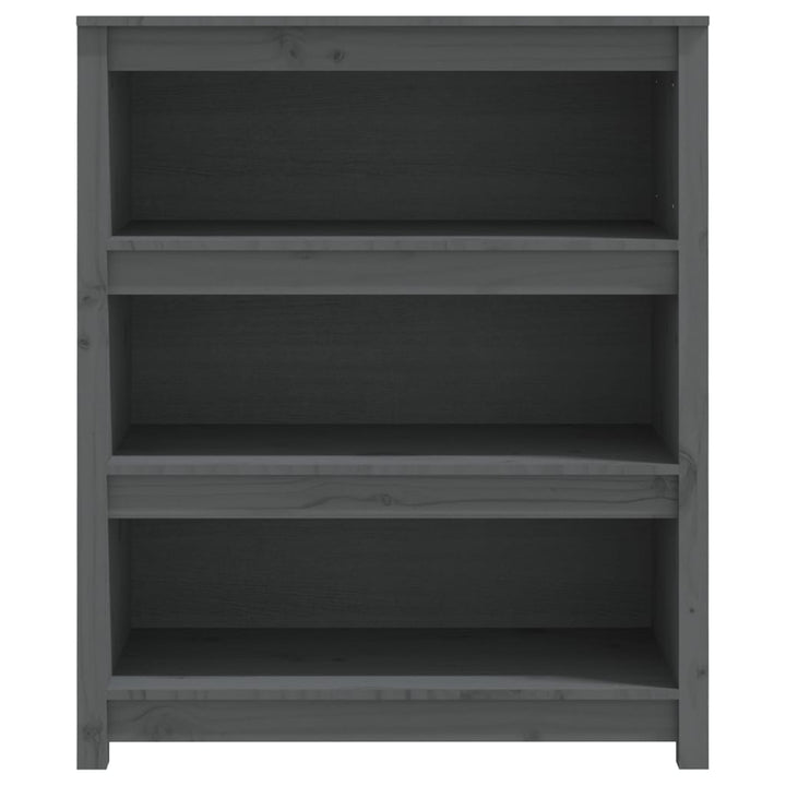 Boekenkast 80x35x97 cm massief grenenhout grijs