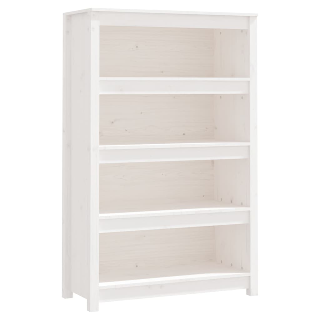 Boekenkast 80x35x126 cm massief grenenhout wit