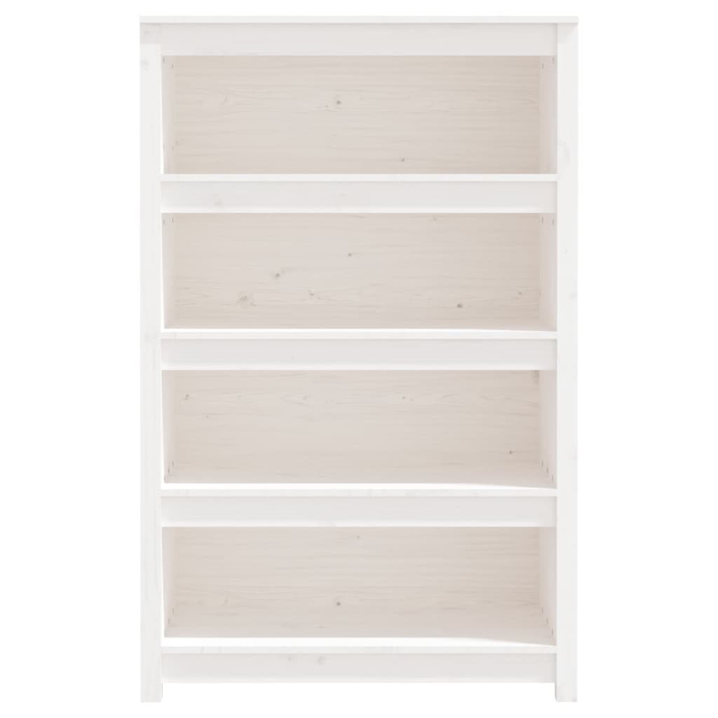 Boekenkast 80x35x126 cm massief grenenhout wit