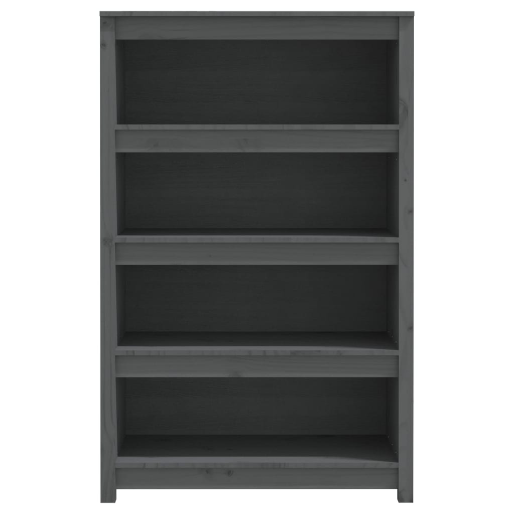 Boekenkast 80x35x126 cm massief grenenhout grijs