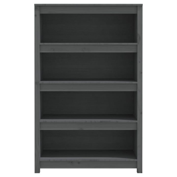 Boekenkast 80x35x126 cm massief groenenhout grijs