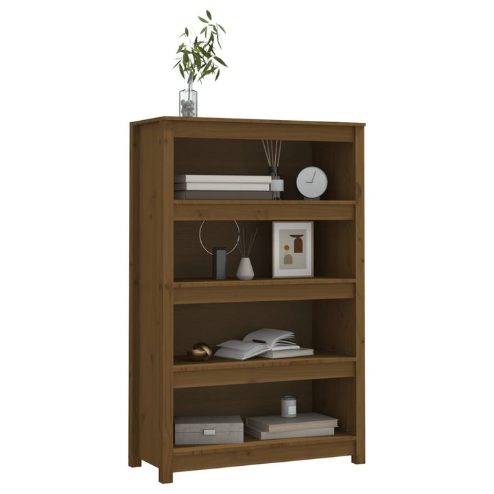 Boekenkast 80x35x126 cm massief groenenhout honingbruin