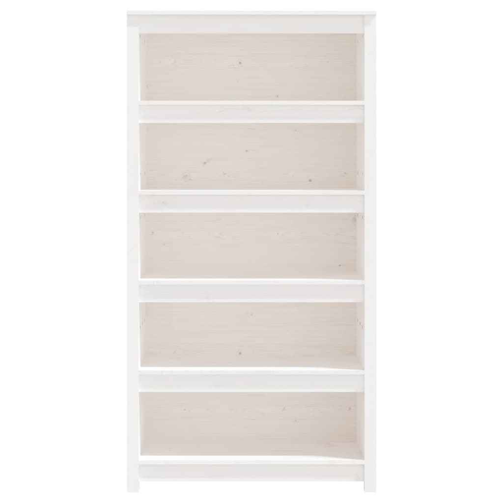 Boekenkast 80x35x154 cm massief grenenhout wit