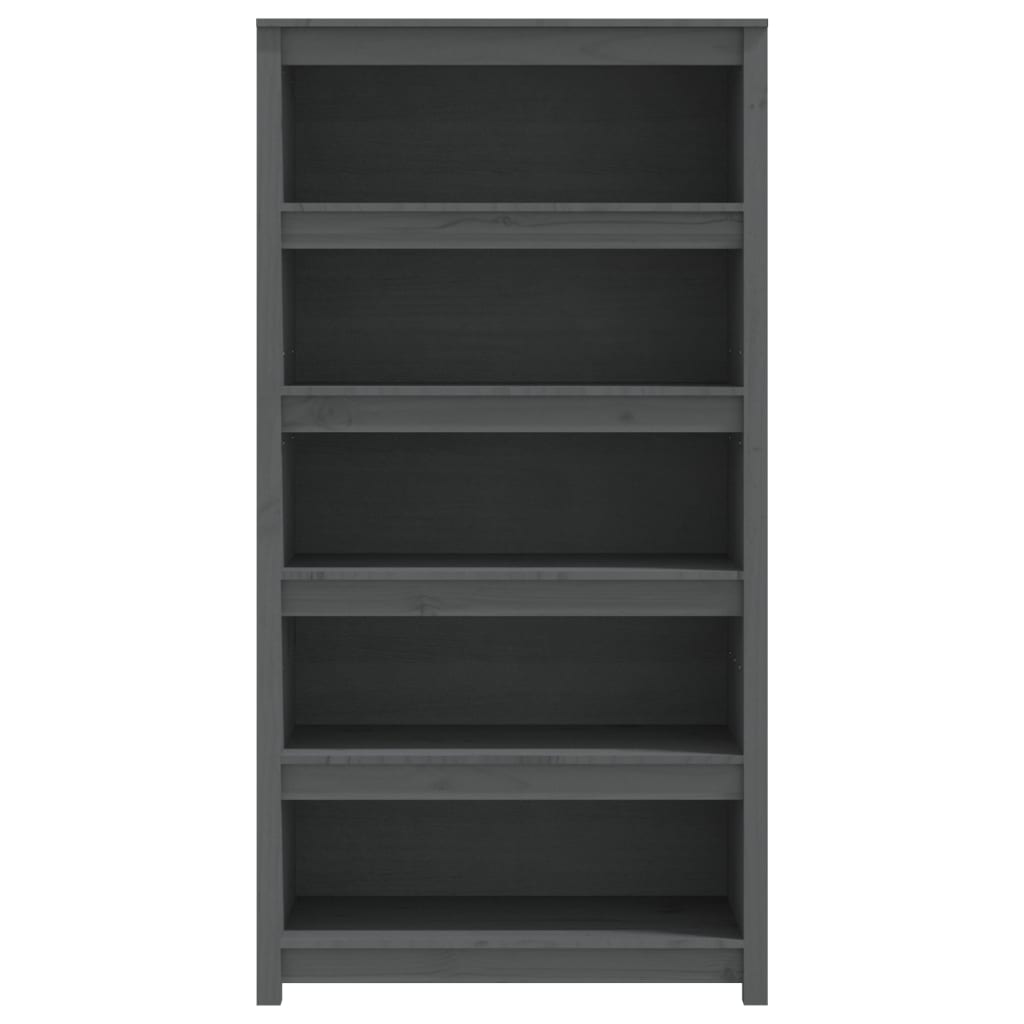 Boekenkast 80x35x154 cm massief grenenhout grijs