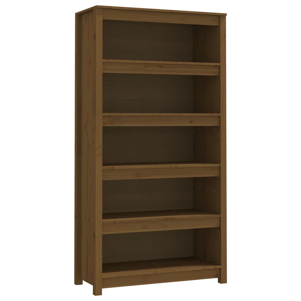 Boekenkast 80x35x154 cm massief grenenhout honingbruin