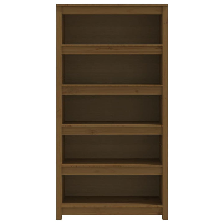 Boekenkast 80x35x154 cm massief groenenhout honingbruin