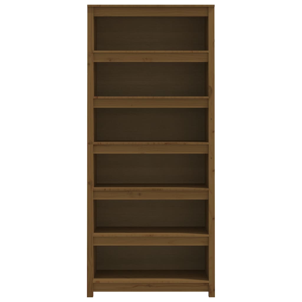 Boekenkast 80x35x183 cm massief grenenhout honingbruin