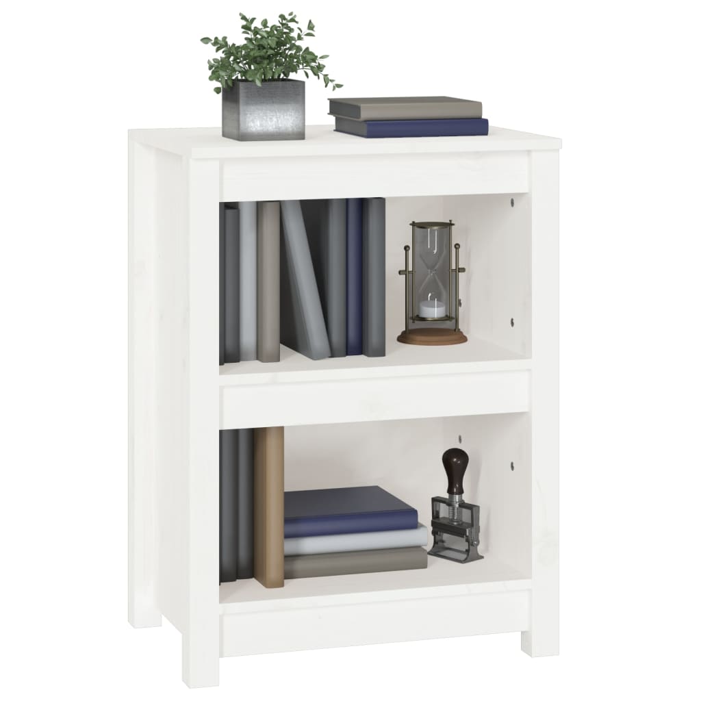 Boekenkast 50x35x68 cm massief groenenhout wit