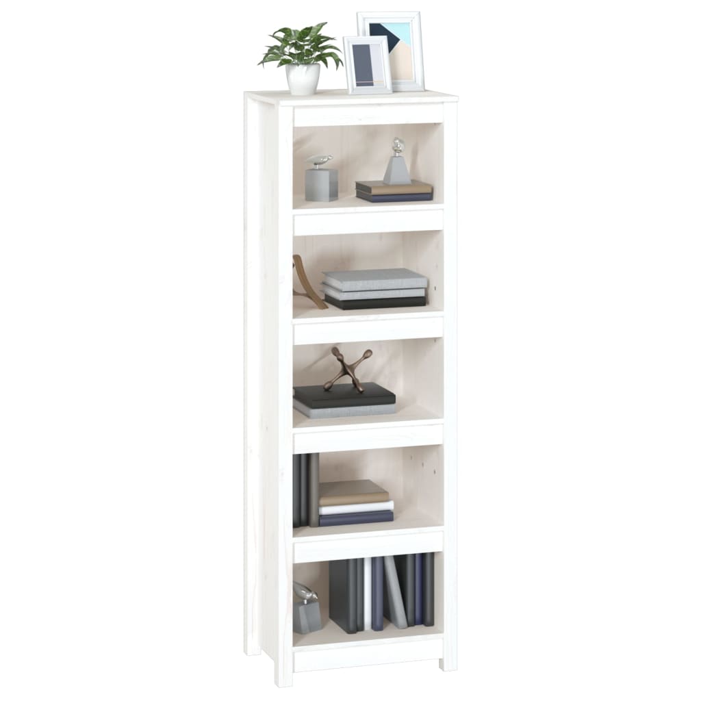 Boekenkast 50x35x154 cm massief grenenhout wit