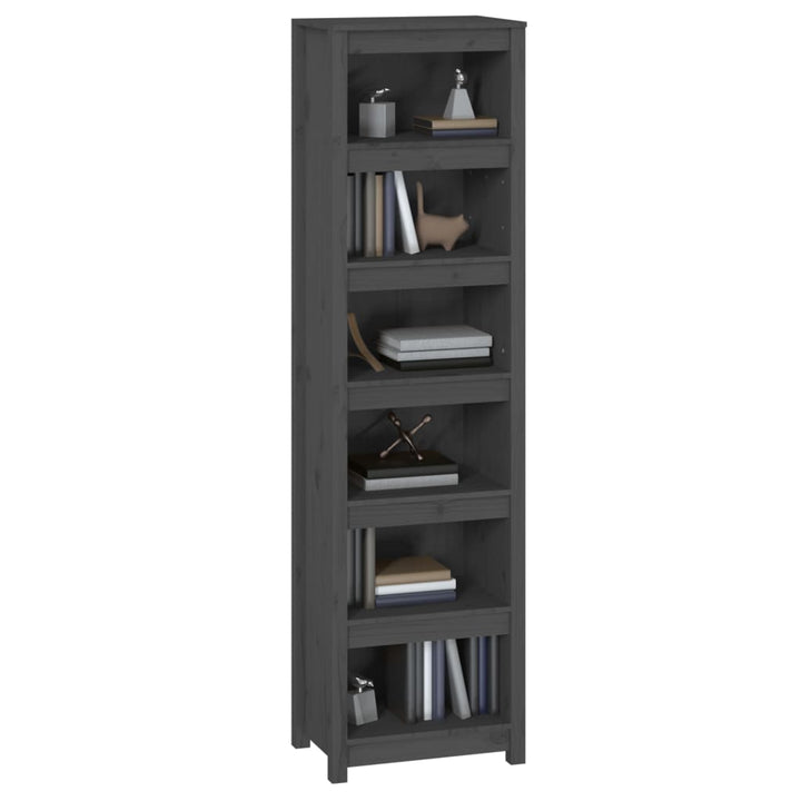 Boekenkast 50x35x183 cm massief grenenhout grijs