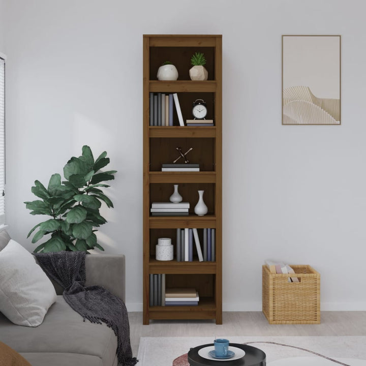 Boekenkast 50x35x183 cm massief grenenhout honingbruin